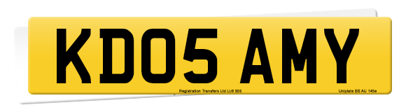 Registration number KD05 AMY